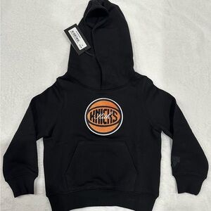 Kith Kids Black Hoodie with Orange Logo Patch